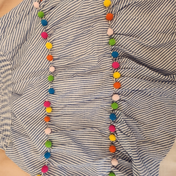 Striped Tommy Bahama Dress with Colorful Pom Poms - Picture 6 of 7
